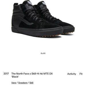 The North Face x Sk8-Hi 46 MTE DX Black Sneaker Boot Waterproof Insulated